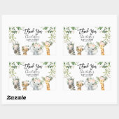 Meisjes Safari Dieren Baby shower Rechthoekige Sticker (Vel)