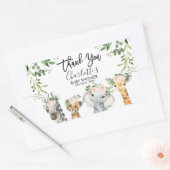 Meisjes Safari Dieren Baby shower Rechthoekige Sticker (Envelop)