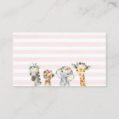 Meisjes Safari Dieren Luier Raffle Kaart Insert (Achterkant)