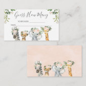 Meisjes Safari Dieren raden hoeveel creditcard er  Informatiekaartje (Voorkant / Achterkant)