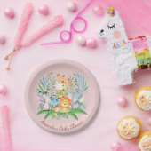 Meisjes Safari Oerwoud Baby shower 7" Bord (Feest)