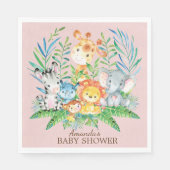 Meisjes Safari Oerwoud Baby shower Papieren servet (Voorkant)