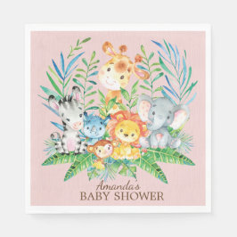 Meisjes Safari Oerwoud Baby shower Papieren servet