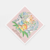 Meisjes Safari Oerwoud Baby shower Papieren servet (Hoek)
