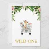 Meisjes Safari Wild Een verjaardag uitnodiging (Achterkant)