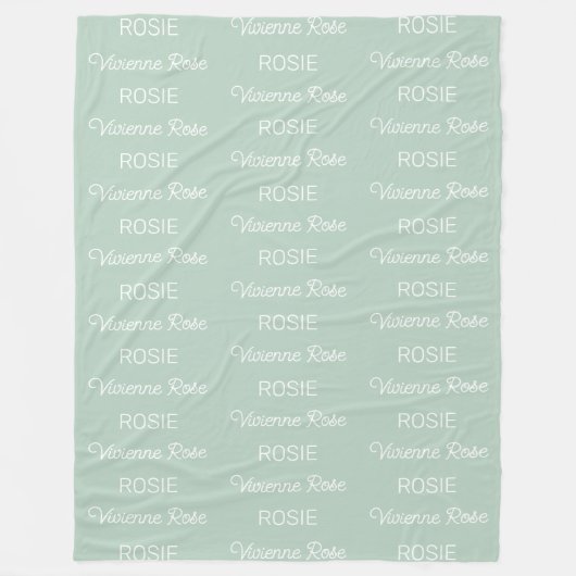 Meisjes Sage Groene Persoonlijke Script Naam Fleece Deken (Voorkant)