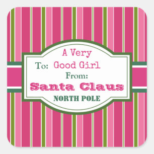 Meisjes Santa Gift Label Stickers