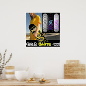 Meisjes Schaats ook! - Poster van mijn G Skateboar (Keuken)