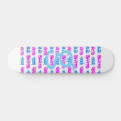 Meisjes Schaats ook! - Wit Skateboard - (blauw & r (Horizontaal)