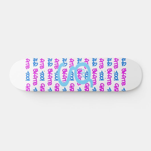 Meisjes Schaats ook! - Wit Skateboard - (blauw & r (Horizontaal)