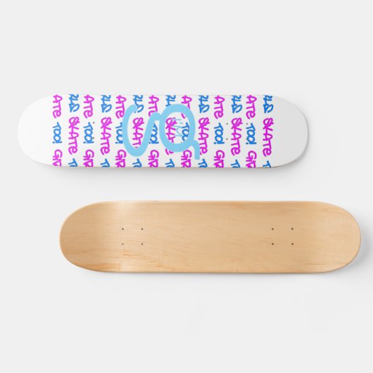 Meisjes Schaats ook! - Wit Skateboard - (blauw & r (Horizontaal)