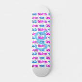 Meisjes Schaats ook! - Wit Skateboard - (blauw & r (Voorkant)
