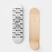 Meisjes Schaats ook! - Witte skateboard - (zwart & (Voorkant)