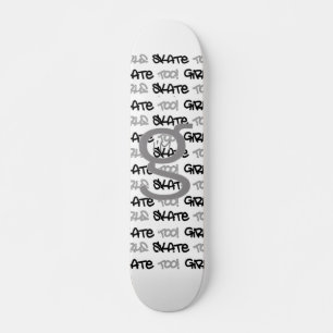 Meisjes Schaats ook! - Witte skateboard - (zwart &
