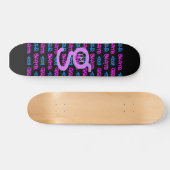 Meisjes Schaats ook! - Zwarte Skateboard - (roze e (Horizontaal)