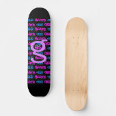 Meisjes Schaats ook! - Zwarte Skateboard - (roze e (Voorkant)