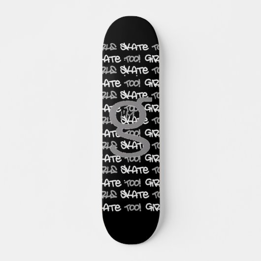 Meisjes Schaats ook - Zwarte skateboard - (wit en (Voorkant)