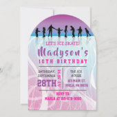 Meisjes Schaats schaatsen verjaardagsfeestje Uitno Kaart (Voorkant)