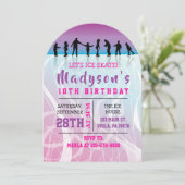 Meisjes Schaats schaatsen verjaardagsfeestje Uitno Kaart (Staand voorkant)