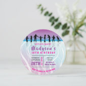 Meisjes Schaats schaatsen verjaardagsfeestje Uitno Kaart (Staand voorkant)