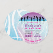 Meisjes Schaats schaatsen verjaardagsfeestje Uitno Kaart (Voorkant / Achterkant)