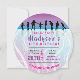 Meisjes Schaats schaatsen verjaardagsfeestje Uitno Kaart
