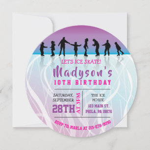 Meisjes Schaats schaatsen verjaardagsfeestje Uitno Kaart