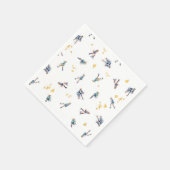 Meisjes Schaatsen, Hockey Blauw Goud Verjaardagsfe Servet (Hoek)