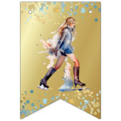 Meisjes Schaatsen IJshockey Gelukkige Verjaardag Vlaggetjes (Eerste vlag)