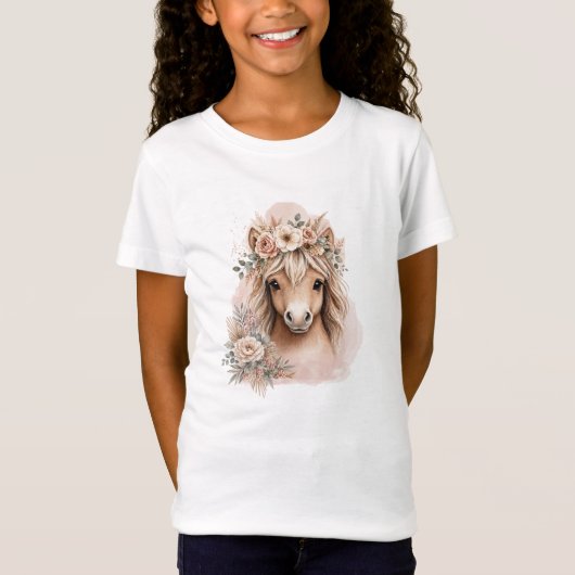 Meisjes Schattig Boho Paard T-shirt (Voorkant)