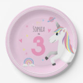 Meisjes Schattig en Meisje Roze Eenhoorn Kinderen  Papieren Bordje (Voorkant)