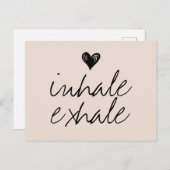 Meisjes schattig hart met minimaal roombeige brief briefkaart (Voorkant / Achterkant)