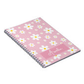 Meisjes Schattig Madeliefje Persoonlijk Roze Notit Notitieboek (Rechterzijde)