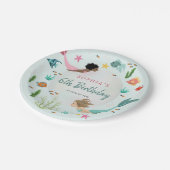 Meisjes Schattig Magisch Onder het Zee Verjaardag Papieren Bordje (Gekanteld)