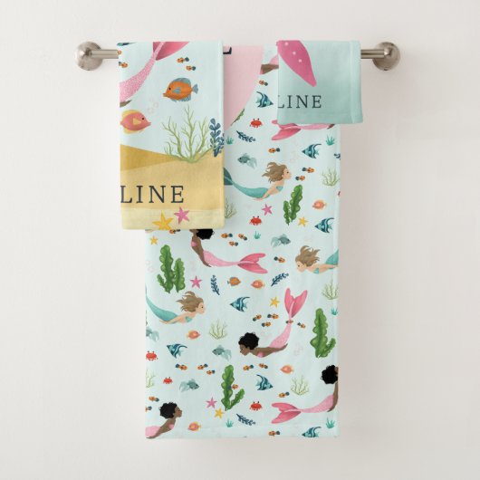 Meisjes Schattig Magisch Onder het Zee Zeemeermin  Bad Handdoek (Insitu)
