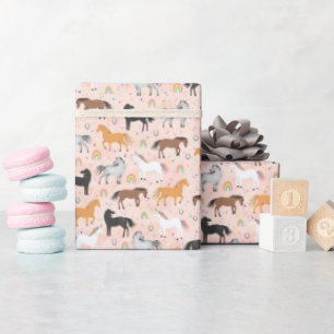 Meisjes Schattig Magisch Roze Eenhoorn Verjaardag Cadeaupapier
