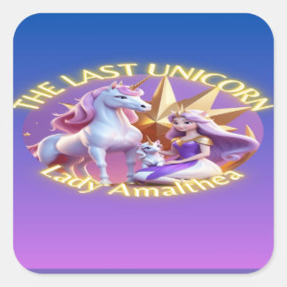 meisjes schattig paarse magische eenhoorn T-shirt Vierkante Sticker