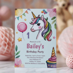 Meisjes Schattig Pastel Eenhoorn Kinderen 1e Verja Kaart