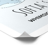 Meisjes Schattig Regenboog Narwal Cartoon Naam Kin Poster (Hoek)