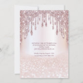 Meisjes schattig roos glittery druppelt ombre kaart (Achterkant)