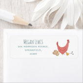 Meisjes Schattig Roze Boerderij Kip Baby shower Etiket (Insitu)