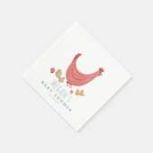 Meisjes Schattig Roze Boerderij Kip Baby shower Servet (Hoek)