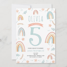 Meisjes Schattig Roze Boho Regenboog Bloemen Verja Kaart