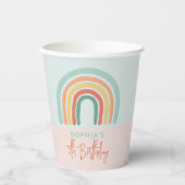 Meisjes Schattig Roze Boho Regenboog Kinderen Verj Papieren Bekers (Voorkant)