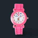 Meisjes Schattig Roze Luiaard Dier en naam Kinder Horloge<br><div class="desc">Dit prachtige en meisjesachtige horloge van kinderen heeft gedurfde cijfers en een mooie, handgeschilderde waterverf luiaard moeder en kind, zwevend in de lucht met een ballon. Dit mooie roze ontwerp heeft ook een plek voor u om de naam van uw meisje toe te voegen. Het perfecte schattige ontwerp voor je...</div>