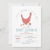 Meisjes Schattig Roze Modern Boerderij Chicken Bab Kaart (Voorkant)