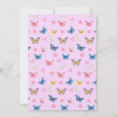 Meisjes Schattig Roze Paarse Vlinder Kinder 2e Ver Kaart (Achterkant)