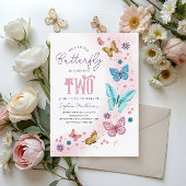 Meisjes Schattig Roze Paarse Vlinder Kinder 2e Ver Kaart