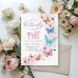 Meisjes Schattig Roze Paarse Vlinder Kinder 2e Ver Kaart