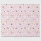 Meisjes Schattig Roze Prinses Kasteel Kids Verjaar Cadeaupapier (Vlak)